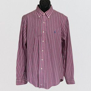 Polo by Ralph Lauren Long Sleeve Button Front Shirt, Pink Striped (P042823-2)